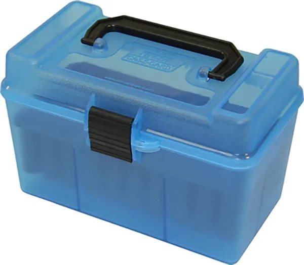 Deluxe Ammo Box 50 Round Clear Blue