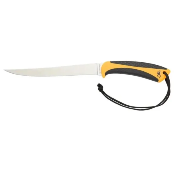 Browning White Water Fillet Knife 7 1/4" Fixed Blade Yellow