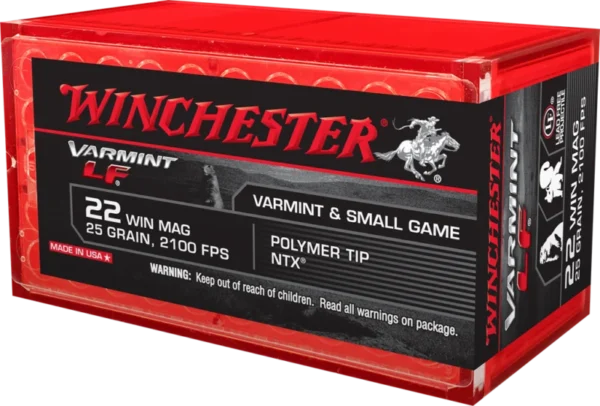 WINCHESTER VRMNTLF 22WM 25GR POLY TIP 50RD