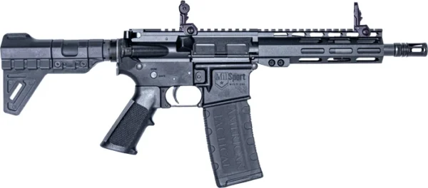 ATI MILSPORT 5.56 7.5" PSTL 7.5" MLOK, FLIP UPS, BLADE BRACE 1-30RD MAG