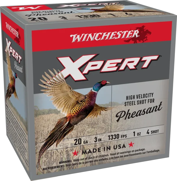 WINCHESTER XPERT PHEASANT 20 GA 3" #4 STEEL 1 OZ LEAD FREE 25 RD/BX 10 BX/CS